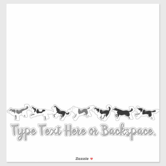 Husky Stickers Gepersonaliseerde Husky Sled Team D (Vel)