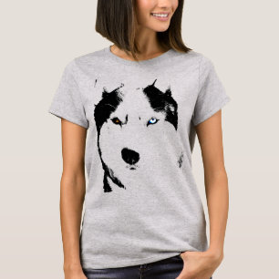 Husky T-shirt Malamute Husky Sled Dog Biologisch T