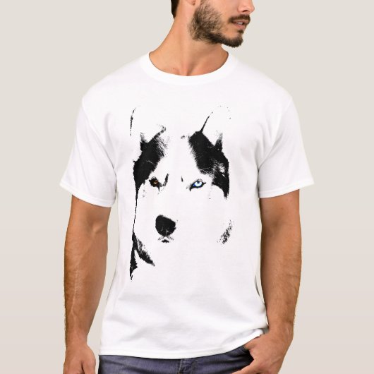 Husky T-shirt Wolf Husky Sled Dog Husky Shirten (Voorkant)