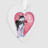 Husky Valentijnsdag Ornament (voorkant)