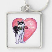 Husky Valentijnsdag Sleutelhanger (Voorkant)