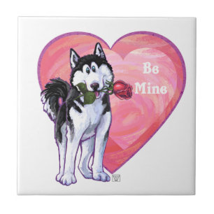 Husky Valentijnsdag Tegeltje