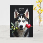 Husky vous aime belle-maman carte (Fleur jaune)