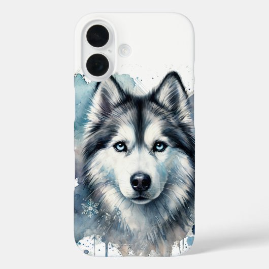 Husky Waterverf Art Case-Mate iPhone Case (Achterkant)