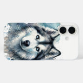 Husky Waterverf Art Case-Mate iPhone Case (Achterkant (horizontaal))