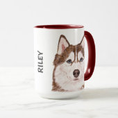 Husky Waterverf Personalized Mug Mok (Voorkant rechts)