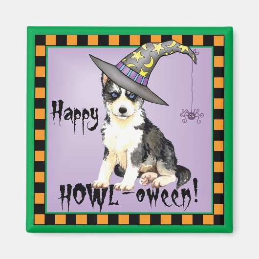 Husky Witch Magneet (Voorkant)