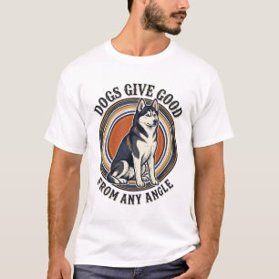 Husky Wordplay T-shirt Vintage Gravure Hond Citaat