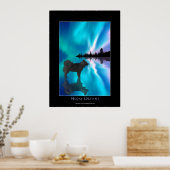 Husky & Yukon Wilderness Aurora Fantasy Art Poster (Keuken)