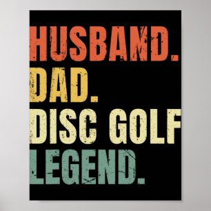 Husnd Papa Disc Golf Legende Grappige Vintage Vade Poster