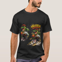 Hustle Basketbal Dinosaurus Grafische T-Shirt voor