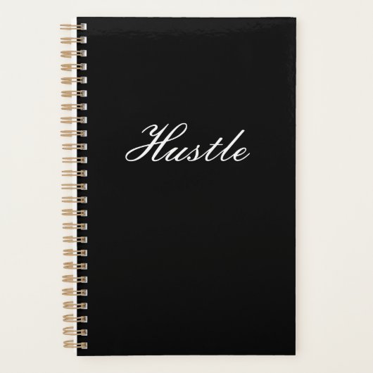 Hustle Black Modern Planner (Voorkant)