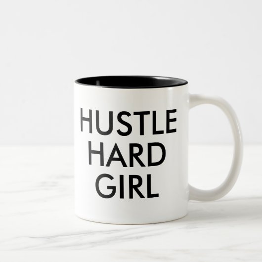 Hustle Hard Girl | Funny Humor Joke Slogan Mok (Rechts)