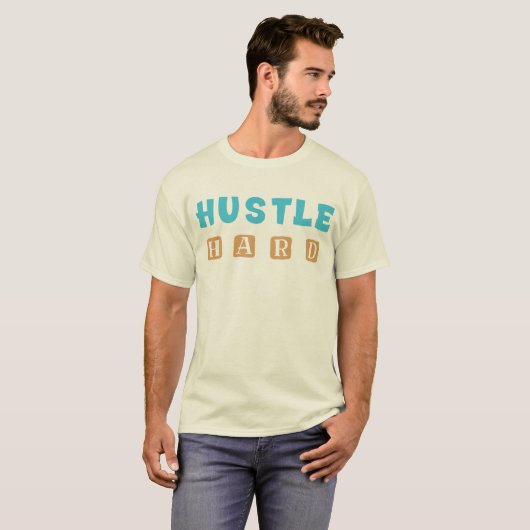 Hustle Hard Motivational Typography T-Shirt Design (Voorkant volledig)