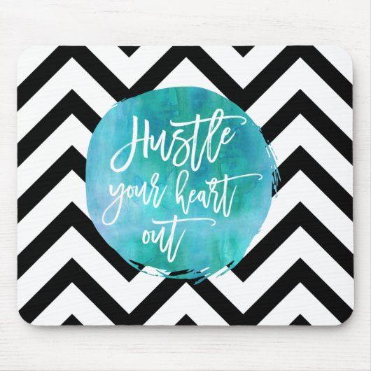 Hustle je hart uit | Aqua-Waterverf Muismat (Voorkant)