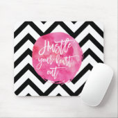 Hustle je hart uit | Roze Waterverf Muismat (Met muis)