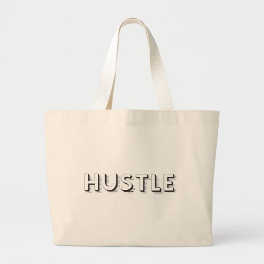 Hustle Modern Typografie Grote Tote Bag (Voorkant)