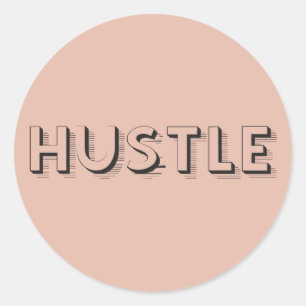 Hustle Modern Typografie Ronde Sticker