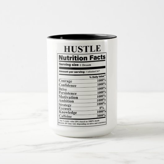 Hustle Nutrition Facts Mok (Midden)