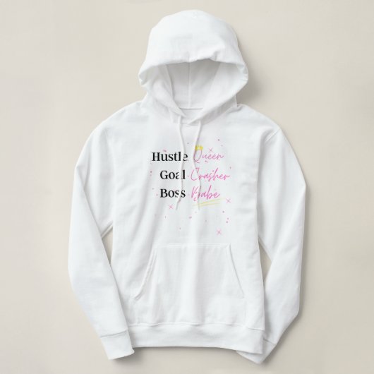 "Hustle Queen" Basic Hooded Sweatshirt (Design voorkant)