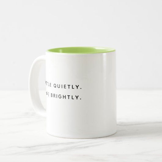 Hustle Quietly Shine Brightly Modern Two-Tone Mug (Devant gauche)