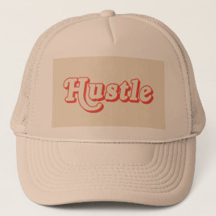Hustle Trucker Hoed Retro Typografie Pet