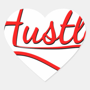 Hustle Typography Art Hart Sticker