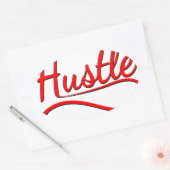 Hustle Typography Art Ovale Sticker (Envelop)