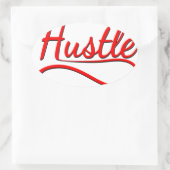 Hustle Typography Art Ovale Sticker (Tas)