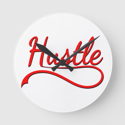 Hustle Typography Art Ronde Klok (Voorkant)