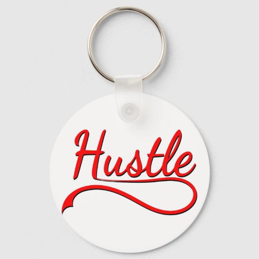 Hustle Typography Art Sleutelhanger (Voorkant)