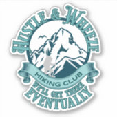 Hustle & Wheeze Wandelclub Sticker (Voorkant)