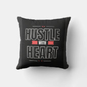 Hustle with Heart – Motivational Quote pillow Kussen (Achterkant)
