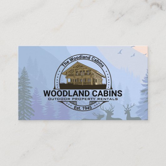 hut | Bomen in het bos | wild leven Visitekaartje (Voorkant)