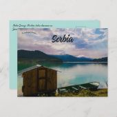 Hut en boot op het meer van Zavoj Servië Briefkaart (Voorkant / Achterkant)