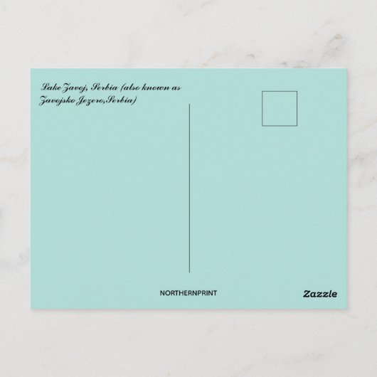 Hut en boot op het meer van Zavoj Servië Briefkaart (Achterkant)