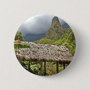 Hut in het Iao Valley State Park, Maui, Hawaii Ronde Button 5,7 Cm