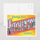 Hutchinson, Kansas  Big Letters Briefkaart (Voorkant / Achterkant)