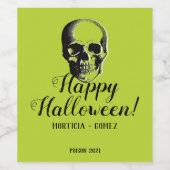Huull Halloween Wine Label Poison Green Wijn Etiket (Enkel label)