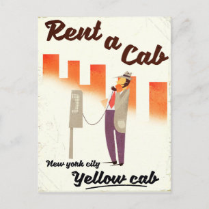 Huur een taxi! NYC Gele taxi poster Briefkaart