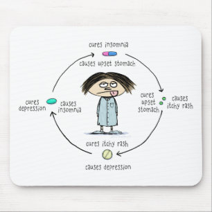 Huur en oorzaken   Funny Medicinal Cartoon Muismat