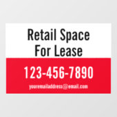 Huur winkelruimte Telefoonnummer Rood en Wit Raamsticker (Vel)