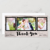 Huwelijk 3 Foto Afbeelding Rustieke Berk Bedankt (Voorkant / Achterkant)