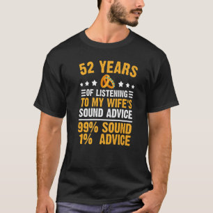 huwelijk 52 jaar huwelijksdag voor husban t-shirt