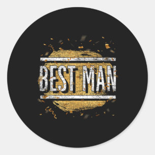 Huwelijk Beste Man Groomsmen Huwelijk Bachelor Par Ronde Sticker