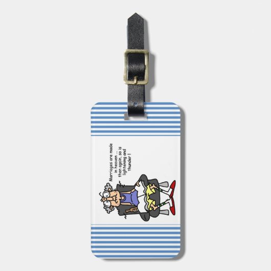 Huwelijk, bliksem, donder Humor Bagagelabel (Voorkant verticaal)