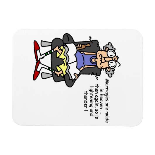 Huwelijk, bliksem, donder Humor Magneet (Horizontaal)