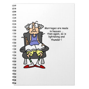 Huwelijk, bliksem, donder Humor Notitieboek