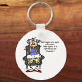 Huwelijk, bliksem, donder Humor Sleutelhanger (Voorkant)