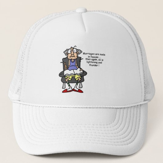 Huwelijk, bliksem, donder Humor Trucker Pet (Voorkant)